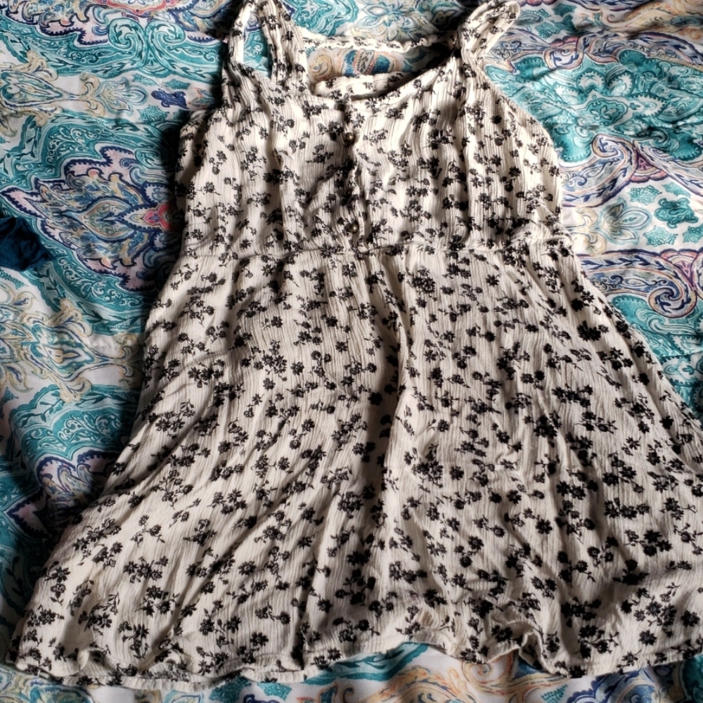 Off white and black floral dress/tank